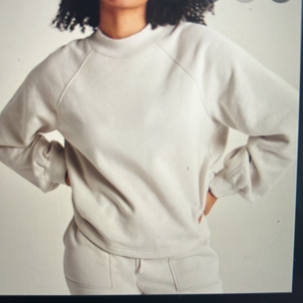 Mini Mockneck Sweatshirt in Cream Small